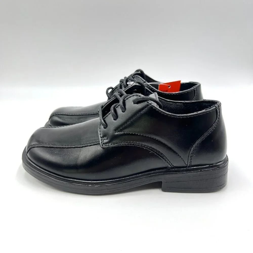 Deer Stags Boys Kids Gabe Black Faux Leather Lace Up‎ Oxfords Dress Shoes 12.5